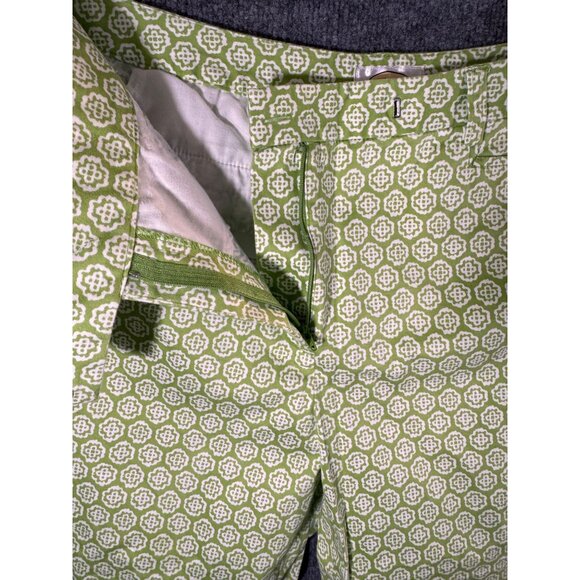 Talbots womens size 16 green and white stretch capri ankle trousers pant - Picture 6 of 16